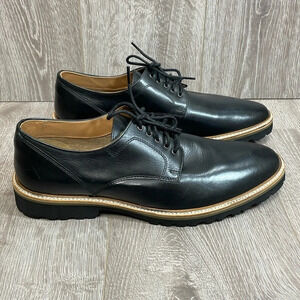 Steve Madden Black Leather Kany Lug Oxford Lace Up Shoes 12D